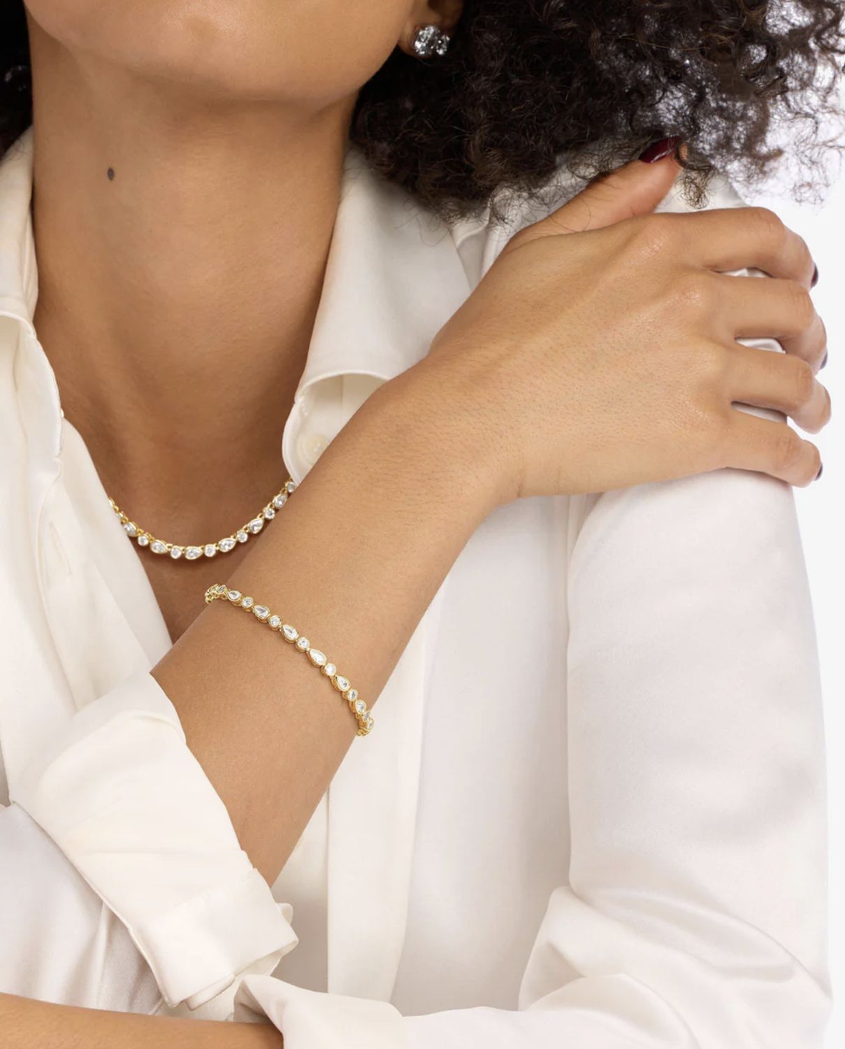 Melinda Maria Gold Isla Tennis Bracelet