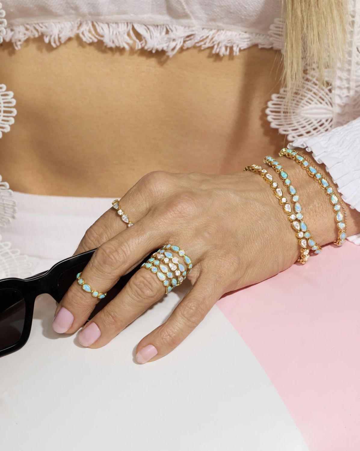 Melinda Maria Gold Isla Tennis Bracelet