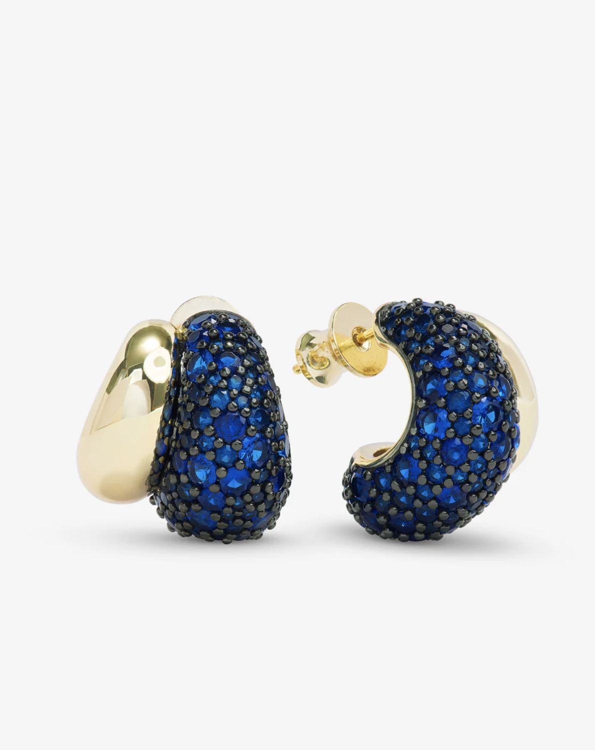 Melinda Maria Norah Loves a Pave Double Hoop, Color: Sapphire