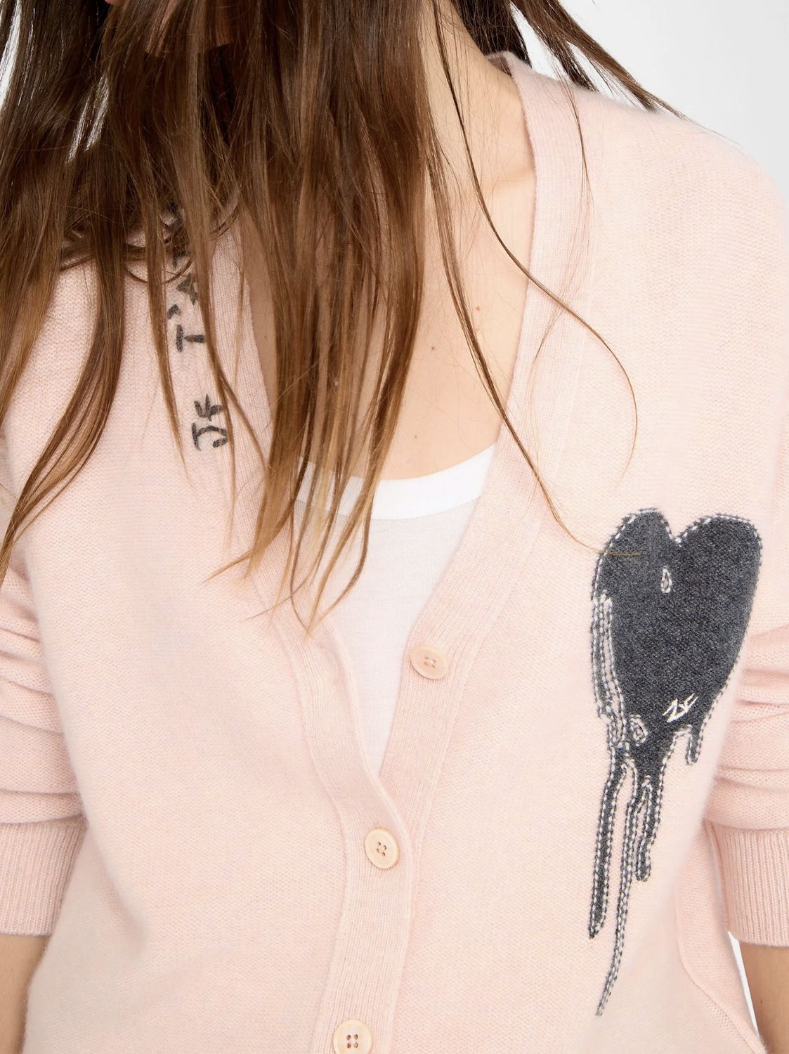 Zadig &amp; Voltaire Mirkaz Flowing Hearts Cashmere Cardigan