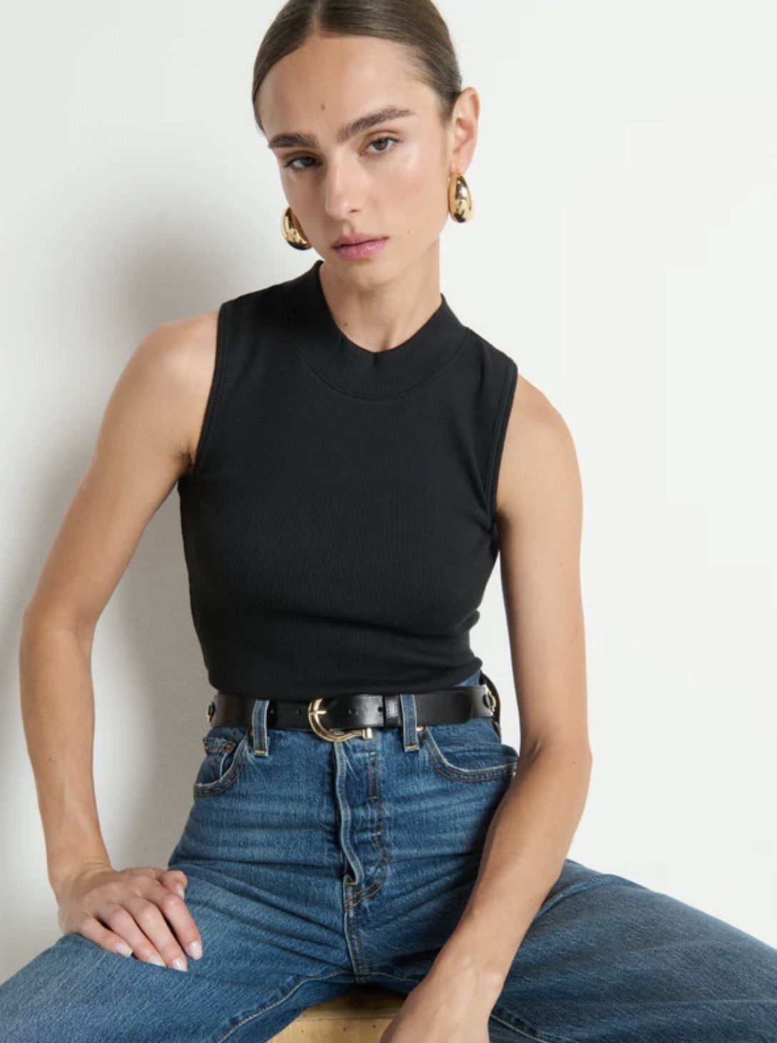 Nation Joan Sleeveless Mock Neck Tank