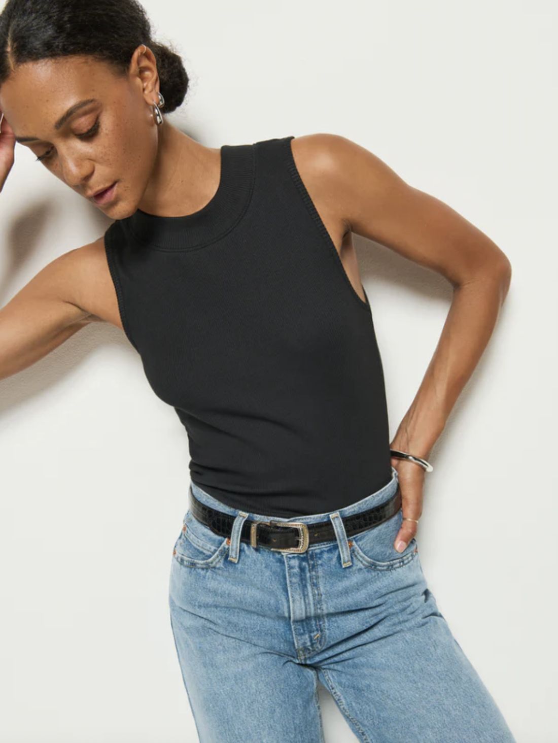 Nation Joan Sleeveless Mock Neck Tank