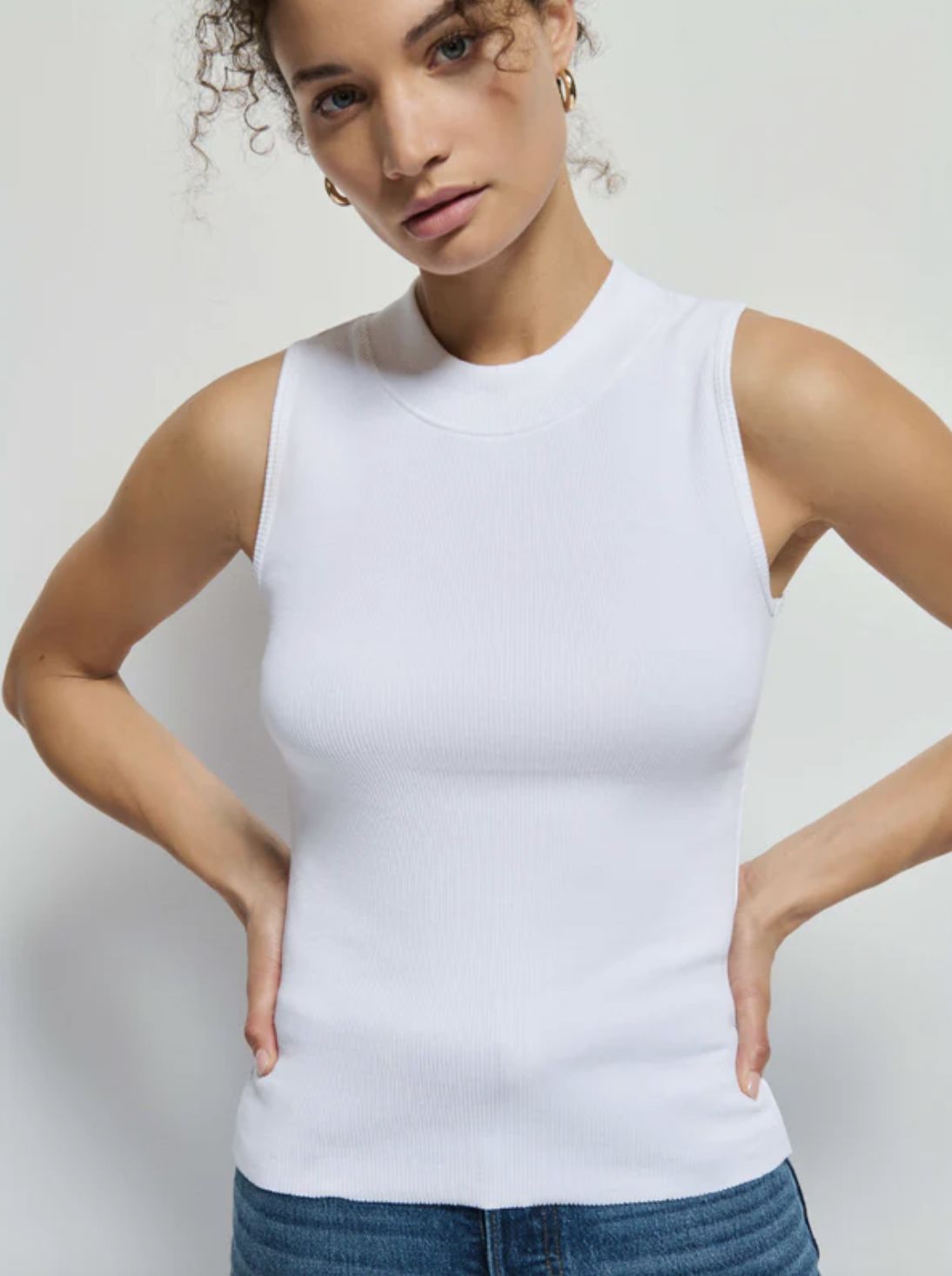 Nation Joan Sleeveless Mock Neck Tank