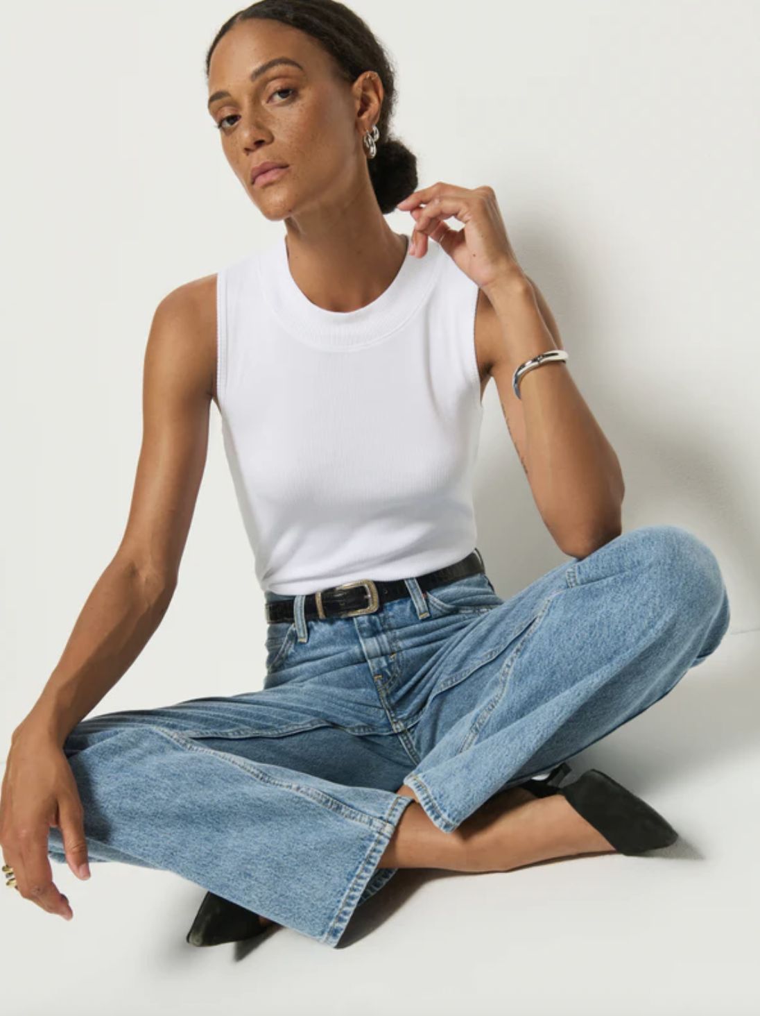 Nation Joan Sleeveless Mock Neck Tank