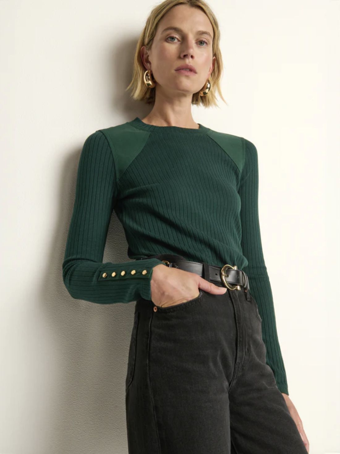 Nation Maxine Long Sleeve Shirt in Pine