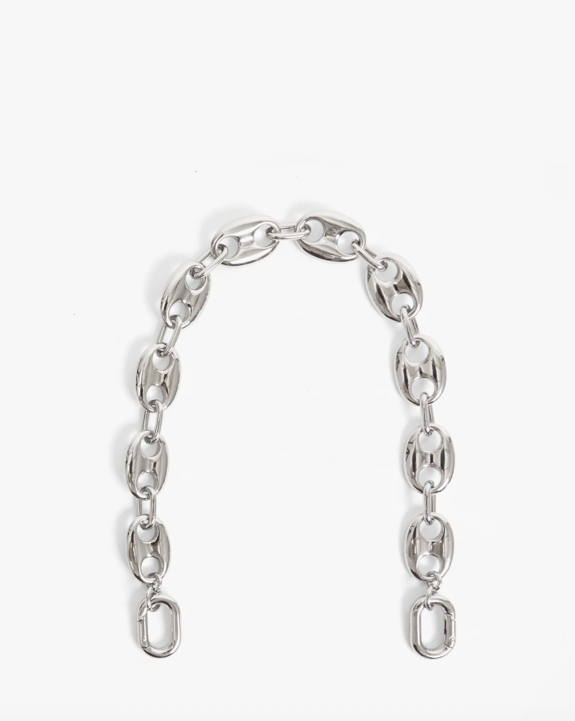 Clare V Shortie Mariner Chain Strap in Silver
