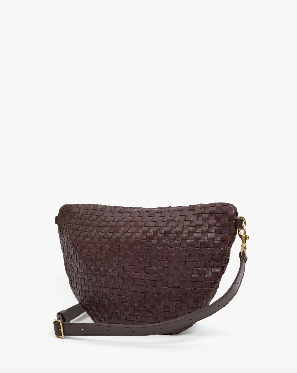 Clare V Grande Fanny in Tobacco Woven Checker