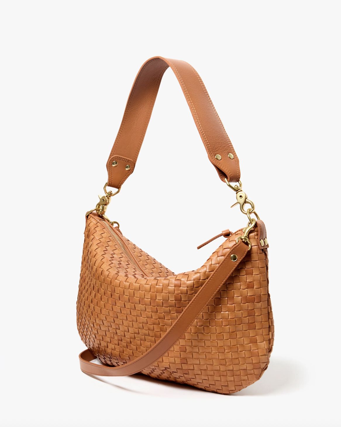 Clare V. Moyen Messenger in Natural Woven Checker