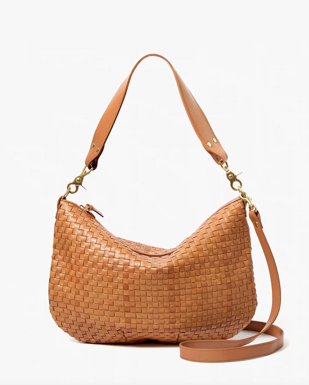 Clare V. Moyen Messenger in Natural Woven Checker