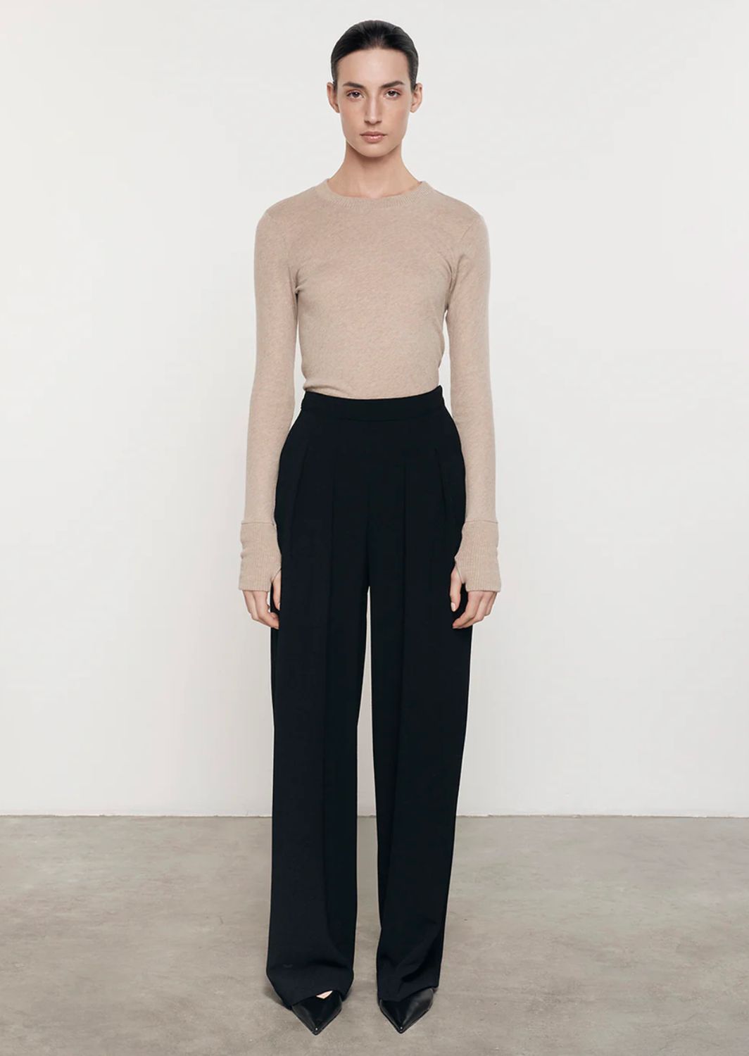Enza Costa Easy Cuffed Cashmere Crew