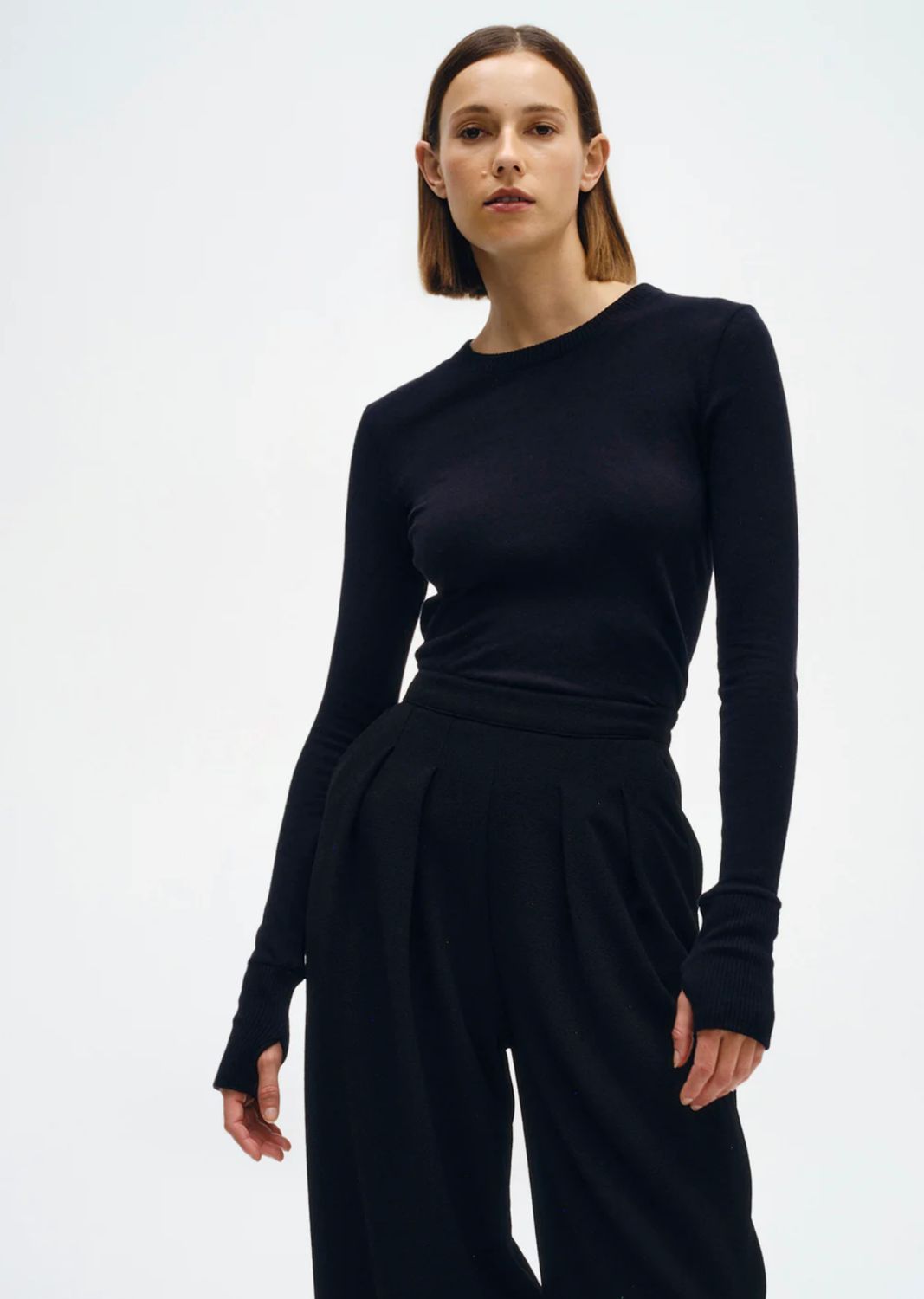 Enza Costa Easy Cuffed Cashmere Crew
