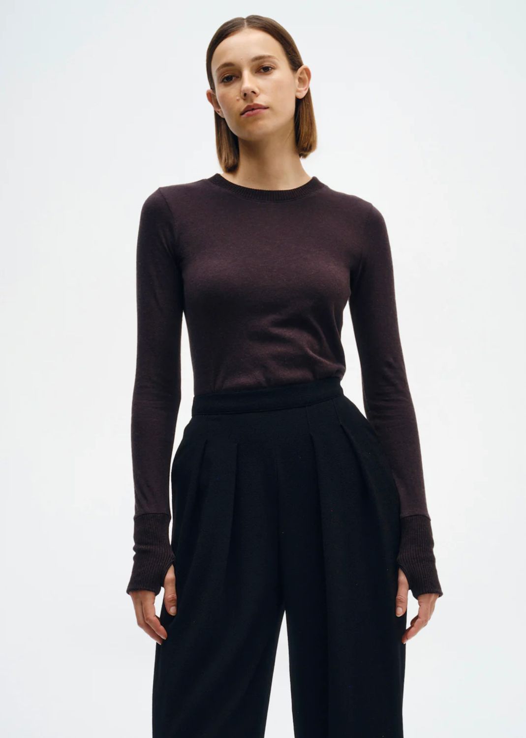 Enza Costa Easy Cuffed Cashmere Crew