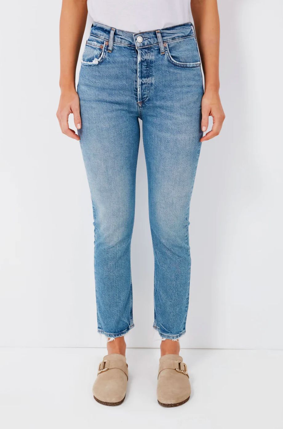 AGolde Riley Crop Jean in Cove