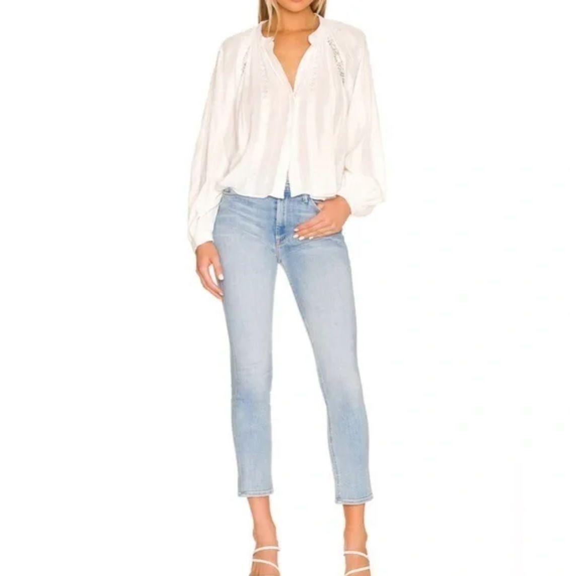 Mother Mid Rise Dazzler Flood Jean in Sweet Petals
