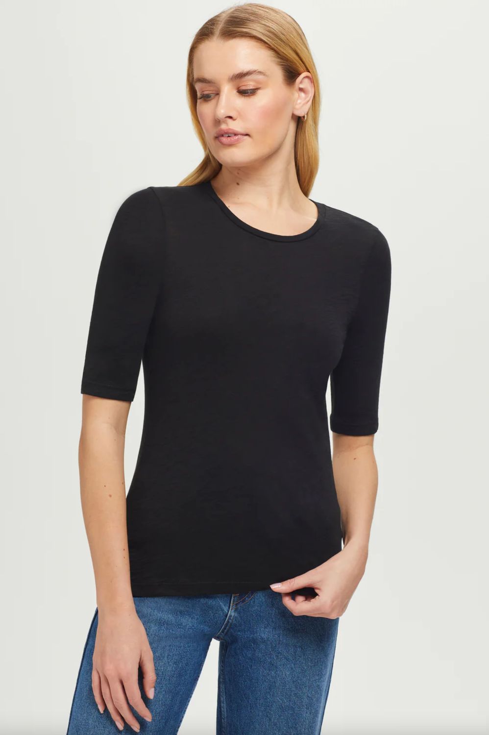 Goldie Half Sleeve Tee, Color: Black, Size: XS