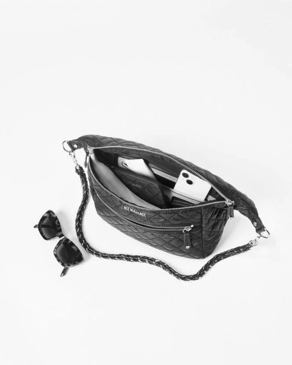 MZ Wallace Crosby Sling in Black Lacquer