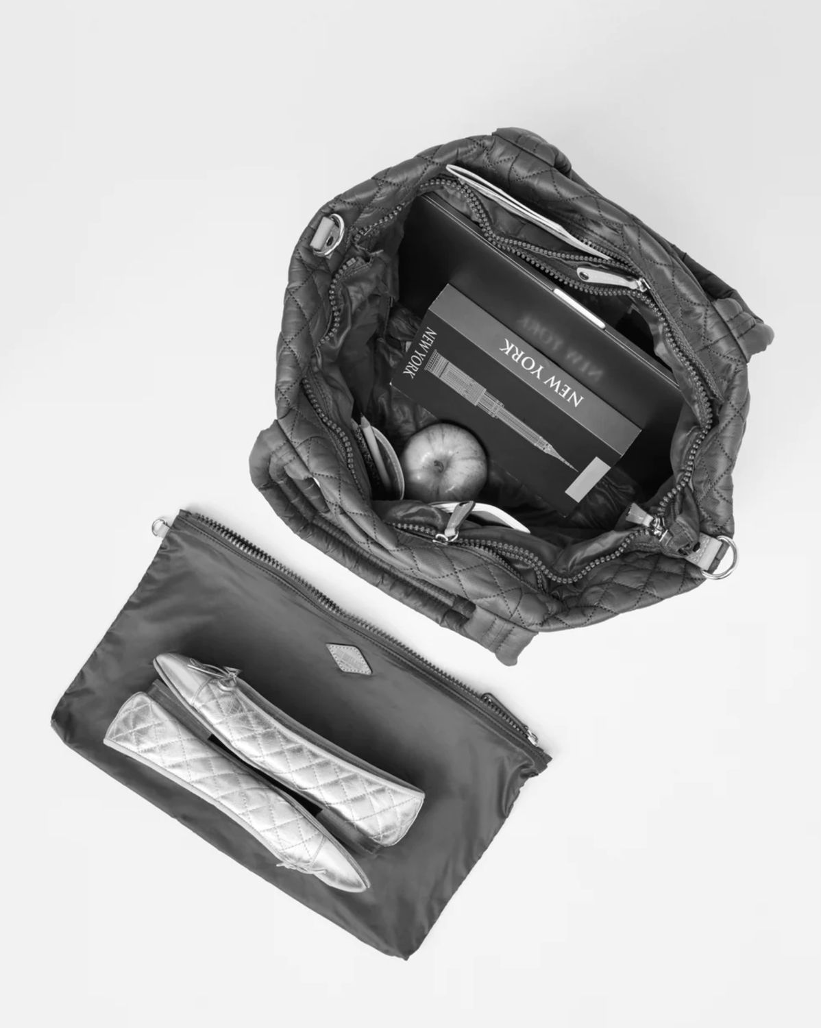 MZ Wallace Medium Metro Tote Deluxe in Black Lacquer