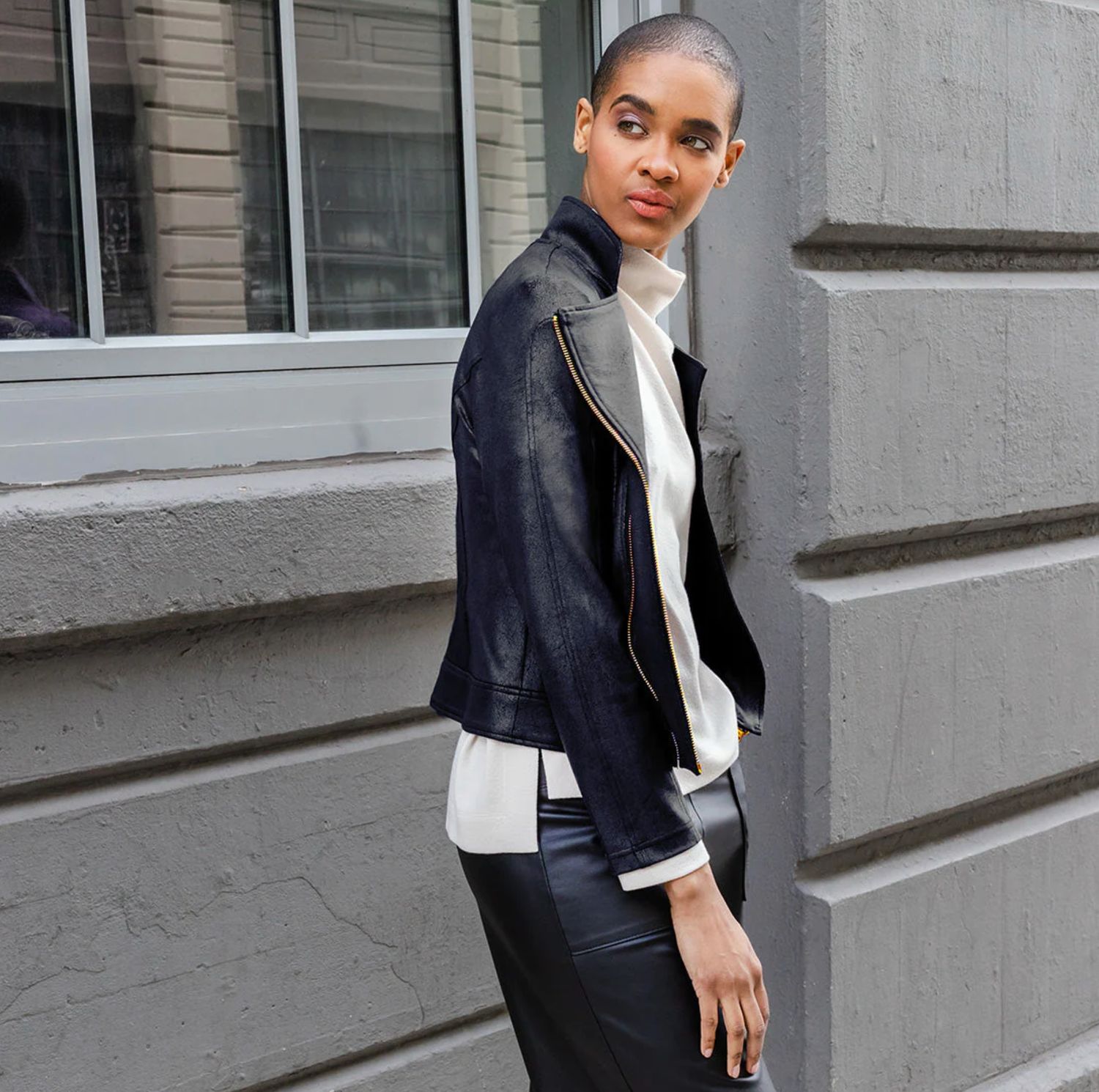 Clara SunWoo Liquid Leather Moto Jacket