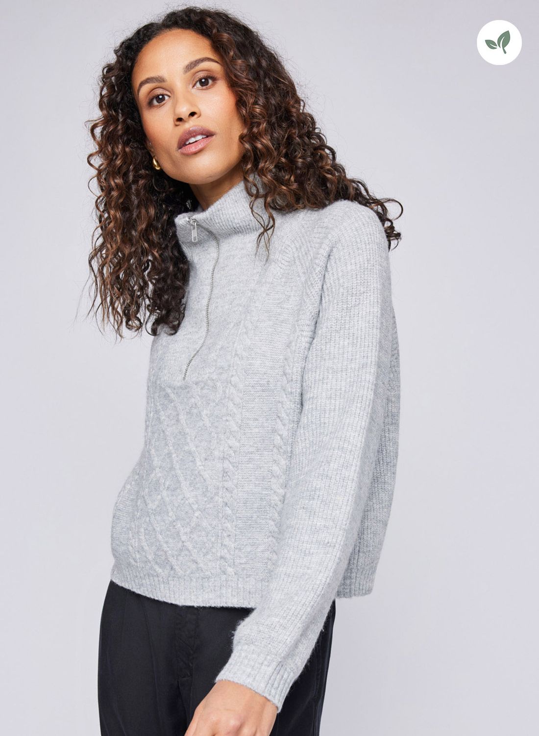Gentle Fawn Georgie Quarter-Zip in Heather Grey, Color: Heather Grey, Size: XS