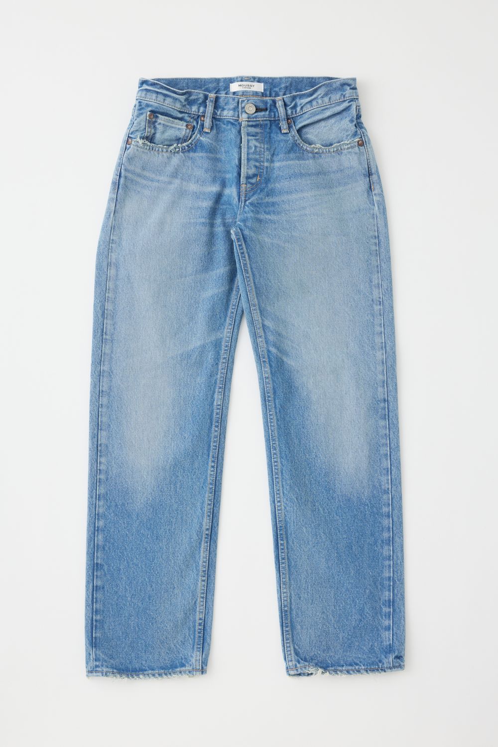 Moussy Cheval Straight Low Jean in Light Blue