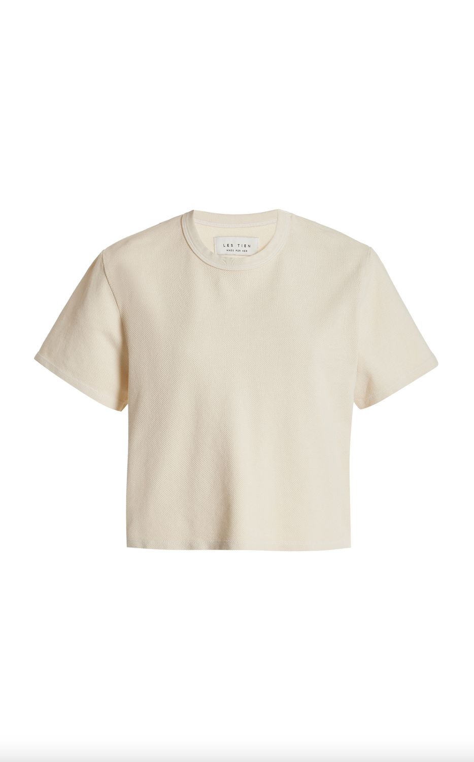 Les Tien Daria Crop Tee in Ivory