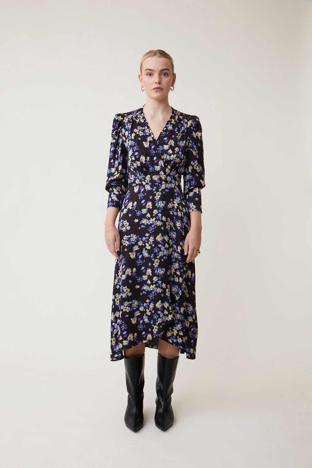Suncoo Cipri Dress in Violet Floral, Color: Violet, Size: 0