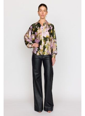 Christy Lynn Rosario Blouse in Midnight Garden, Color: Midnight Garden, Size: XS