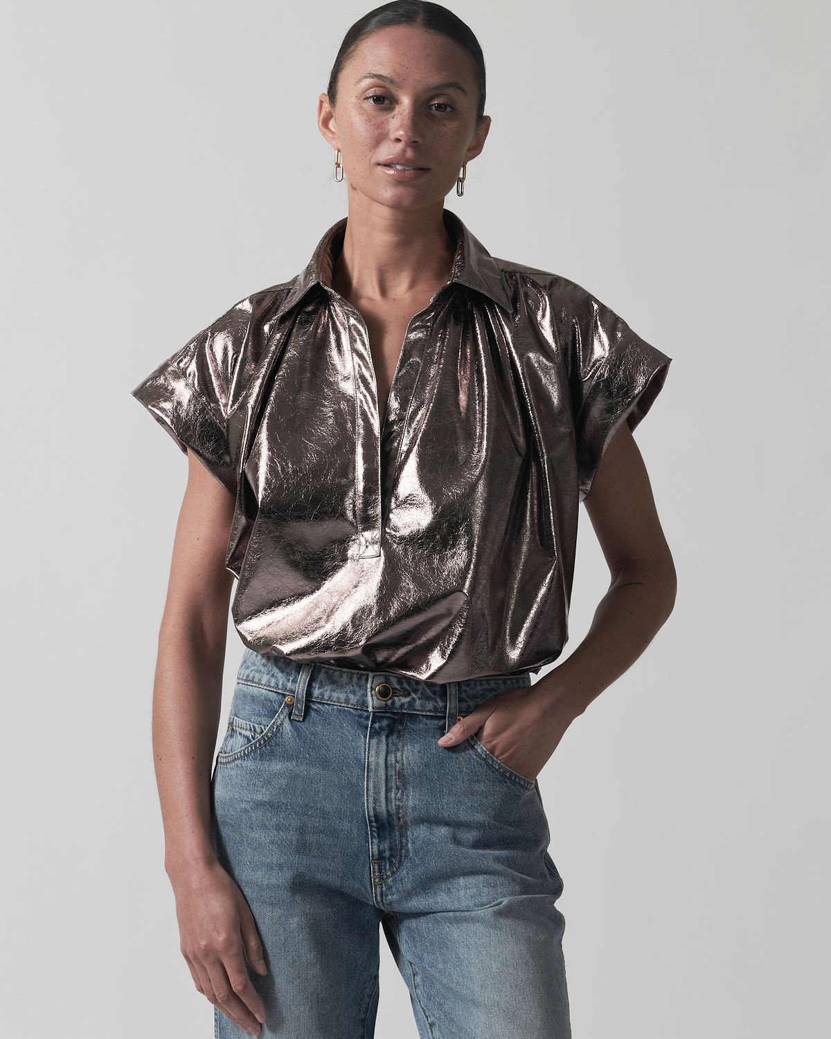 Secular Trinity Top in Bronze Metallic, Color: Bronze, Size: XS