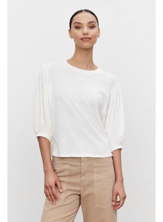Velvet Amara Tee, Color: White, Size: XS