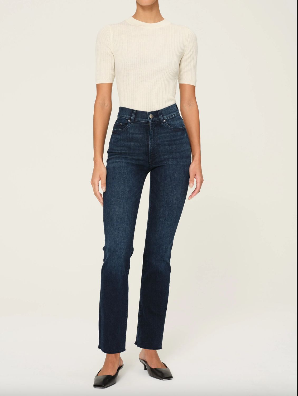 DL1961 Halle Straight High Rise Jean, Color: Mediterranean, Size: 25