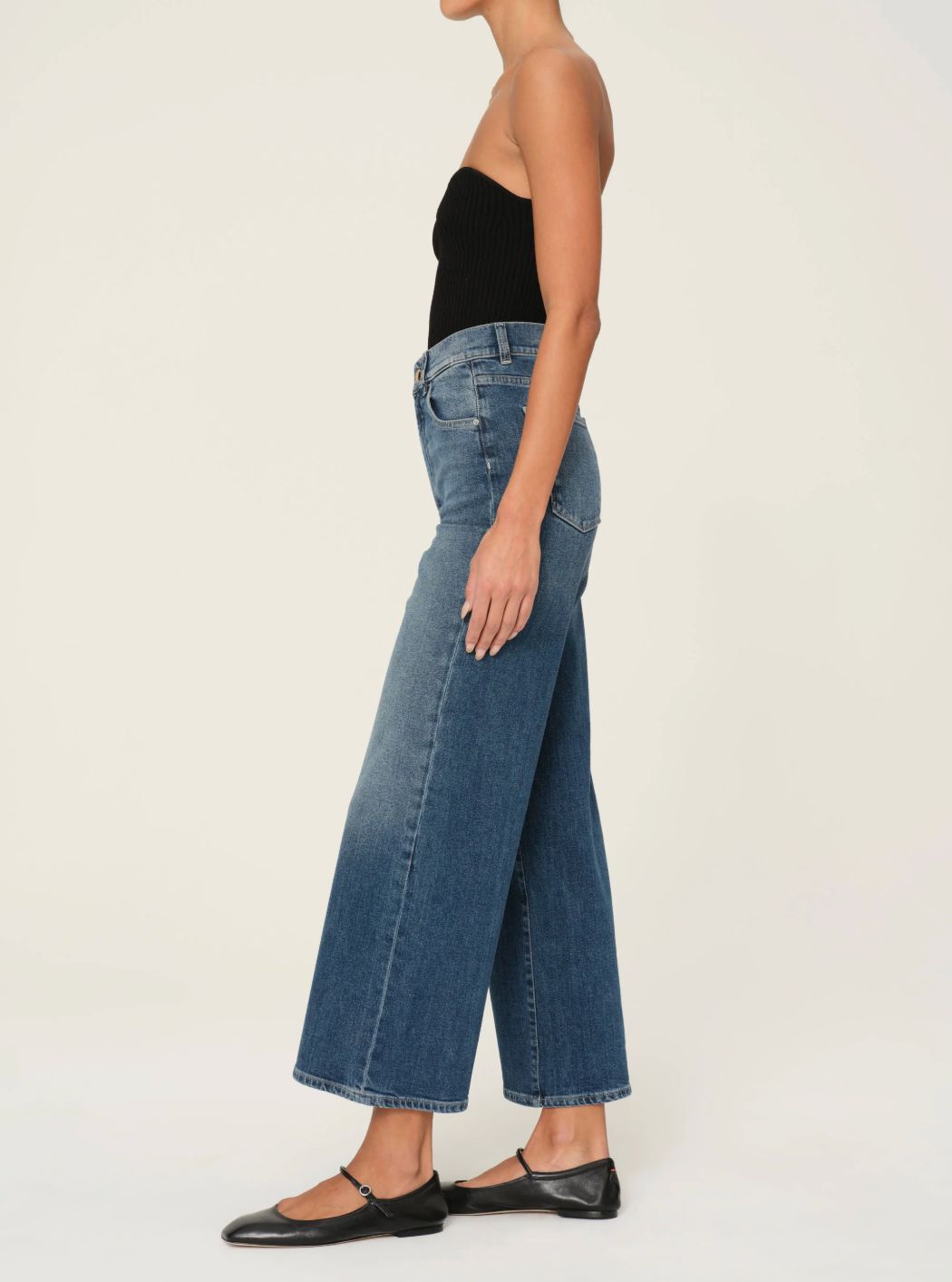 DL1961 Hepburn Wide Leg High Rise Jean in Seagate