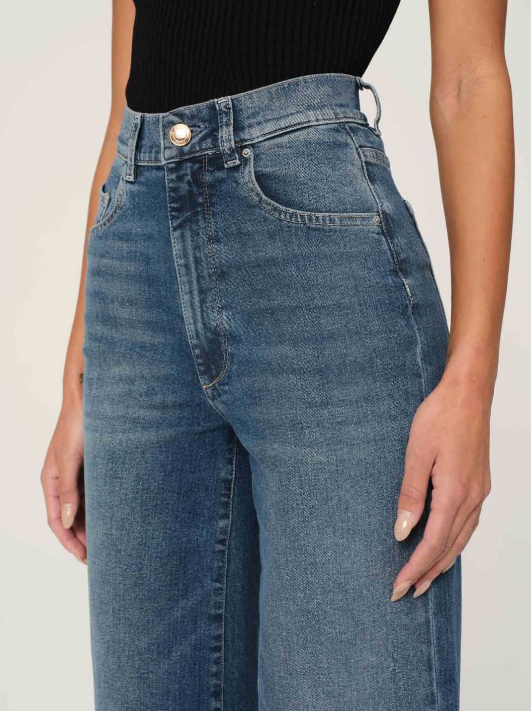 DL1961 Hepburn Wide Leg High Rise Jean in Seagate