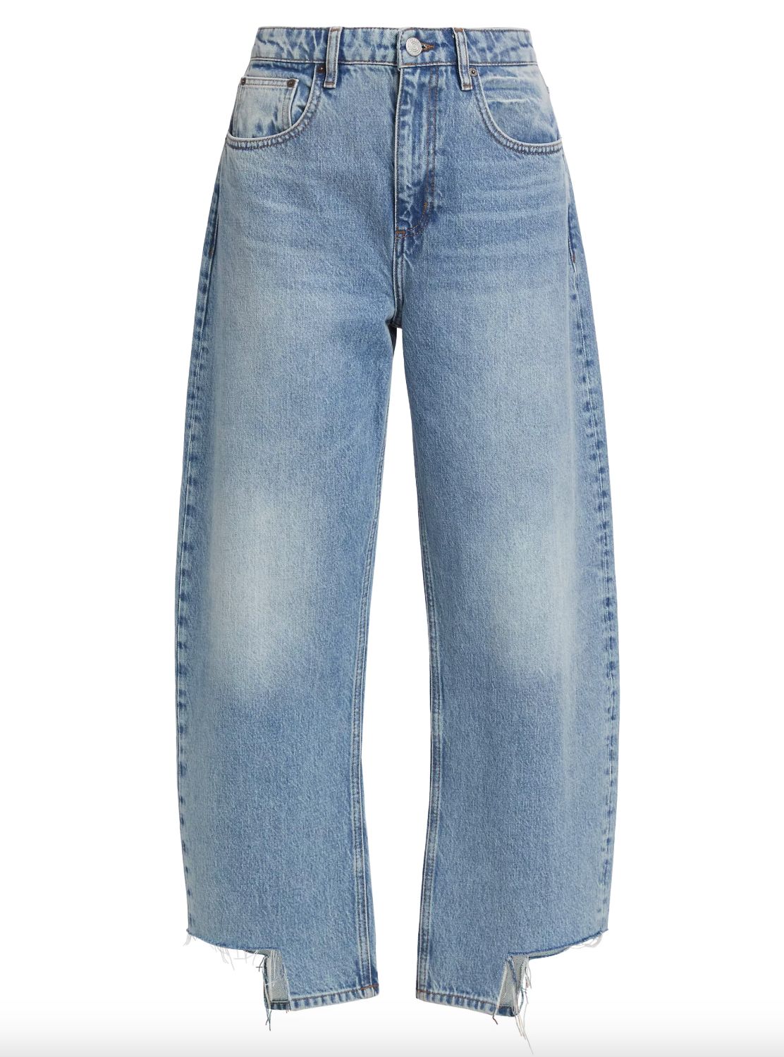 Frame Long Barrel Step Fray Jean in Divine