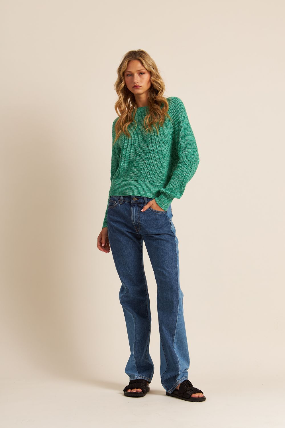 John &amp; Jenn Silas Sweater in Lucky Charm, Color: Soft Sky, Size: XS