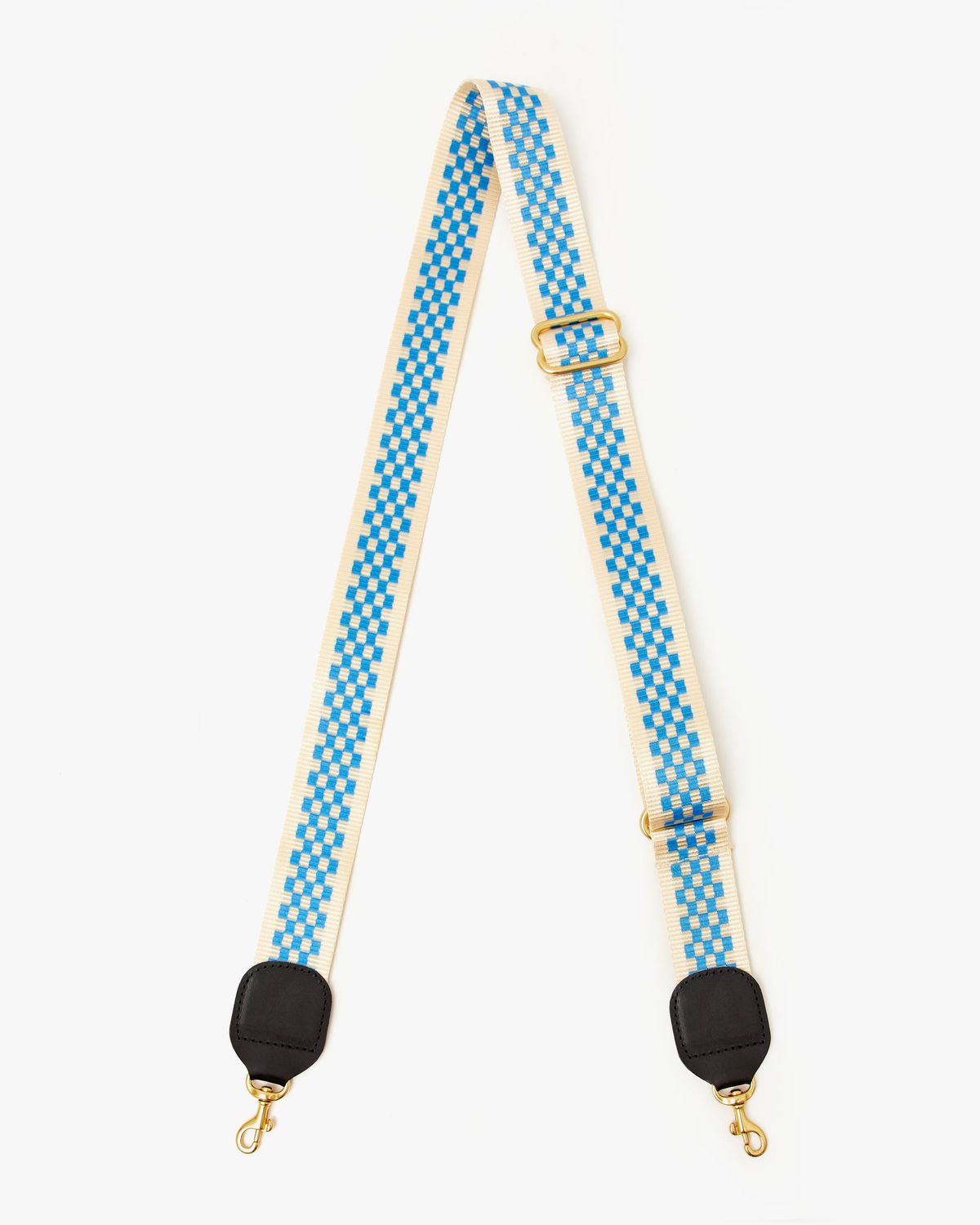 Clare V Checker Strap Cobalt &amp; Cream