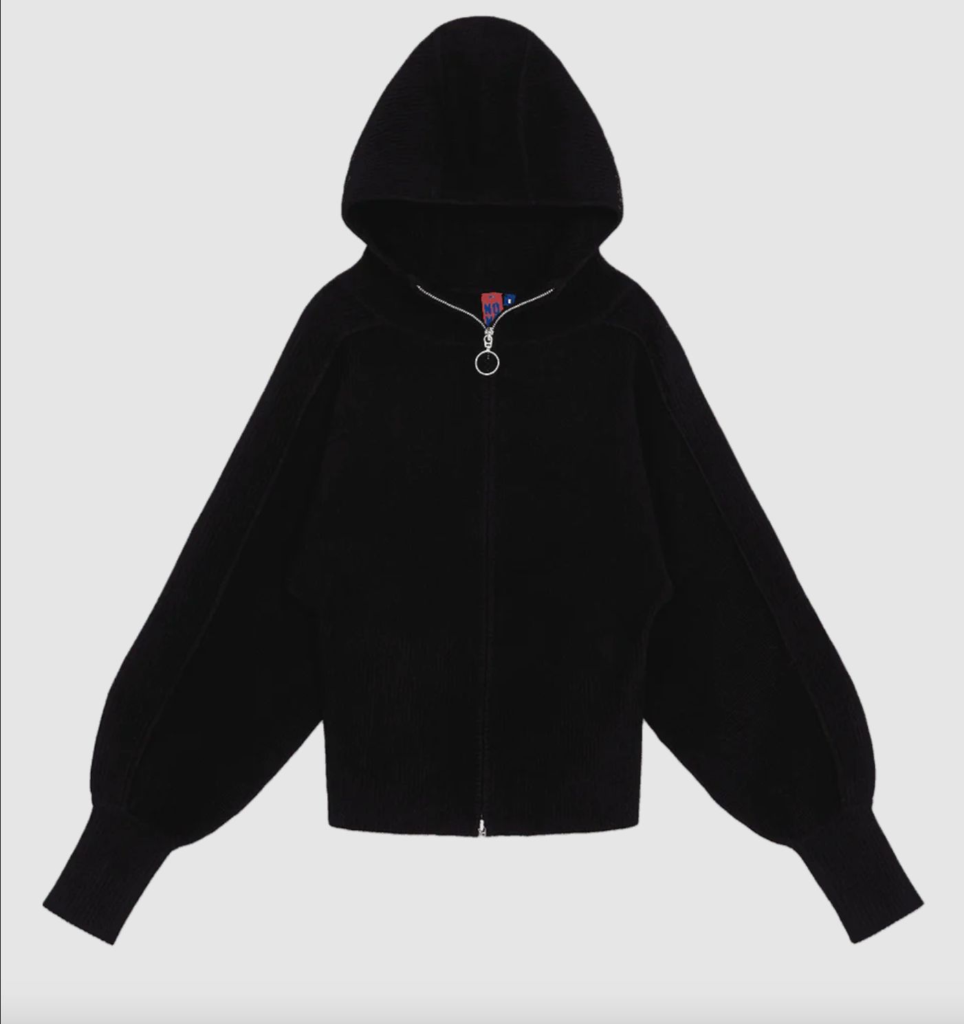 No Name Bubble Zip Cardigan, Color: Black, Size: XS