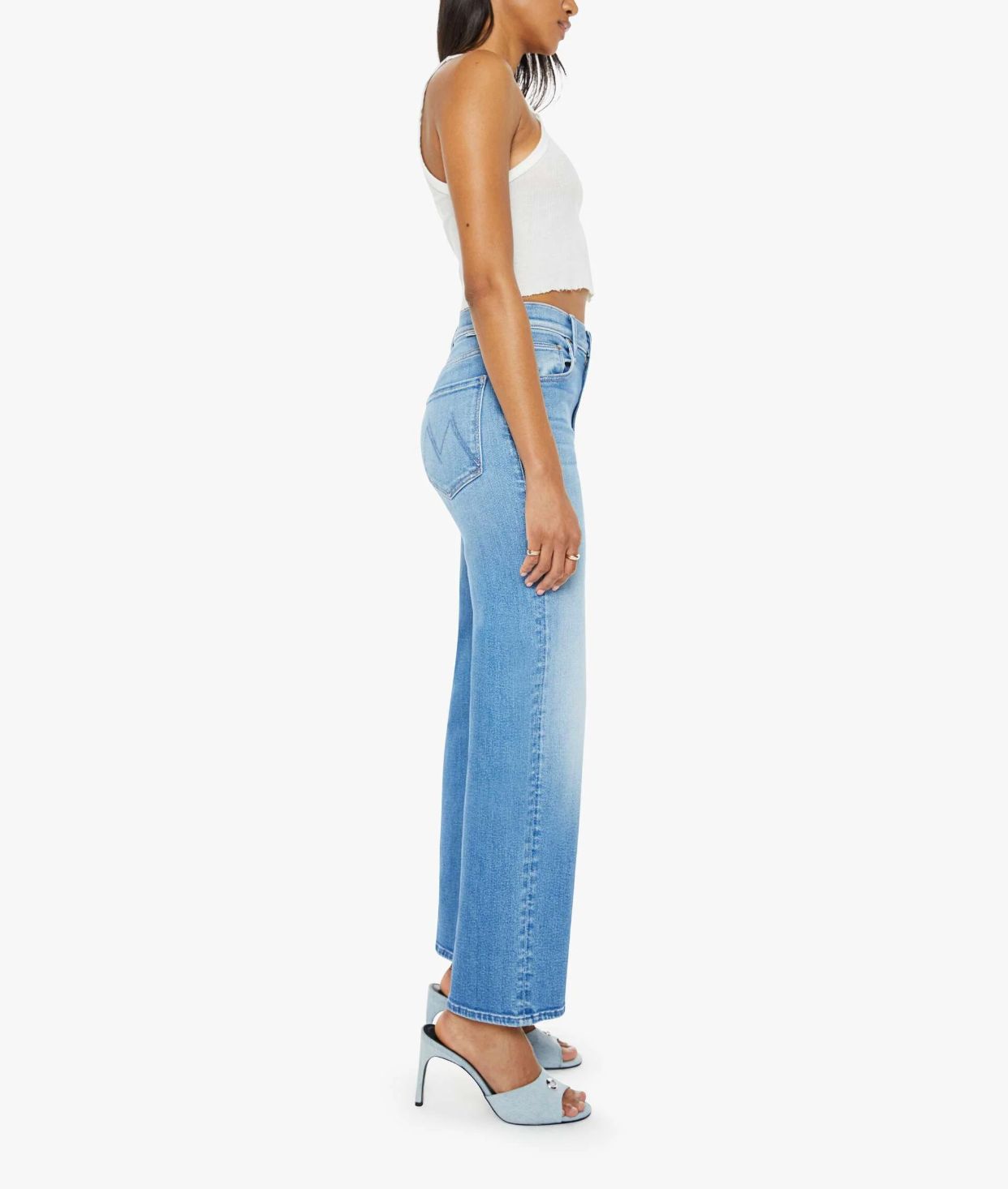 The Mother Rambler Zip Flood Jean in Read Between the Lines