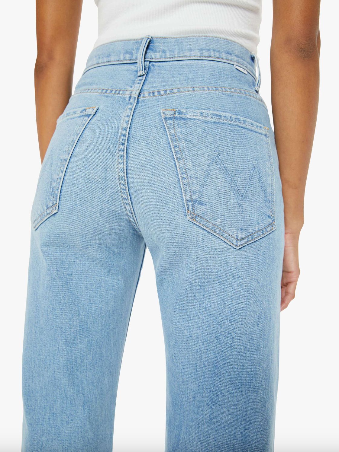 The Mother Rambler Zip Flood Jean in Read Between the Lines
