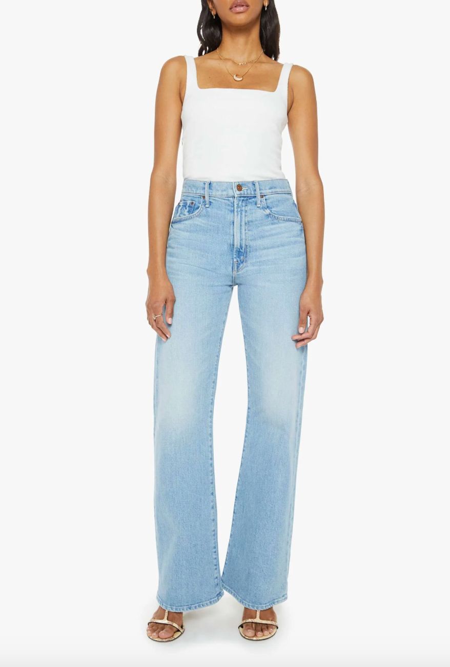 The Mother Rambler Zip Flood Jean in Read Between the Lines