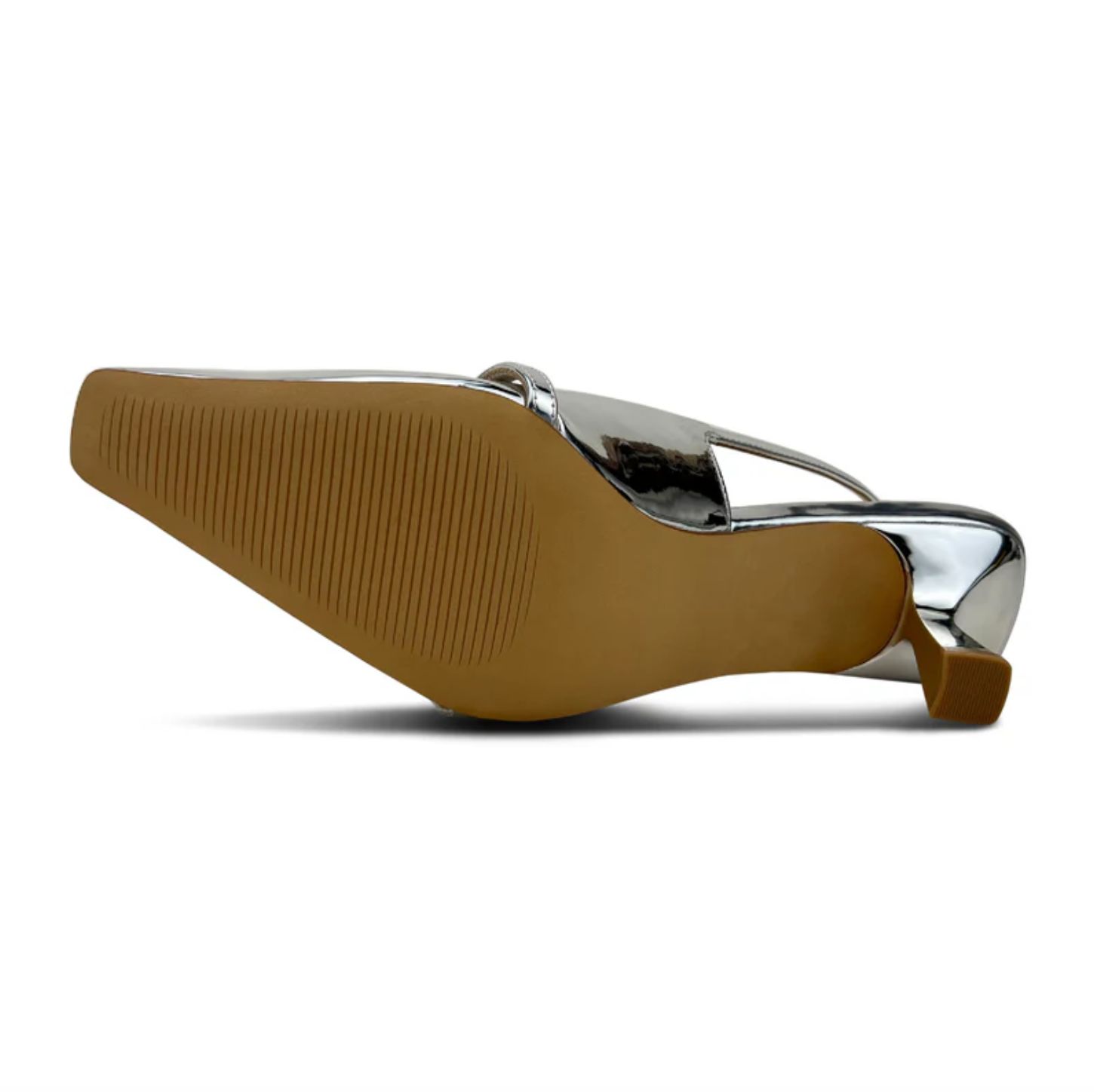 Yosi Samra Kate Sling Backs in Metallic Silver