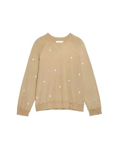 The Great Slouchy Daisy Sweatshirt, Color: KHAKI, Size: 0