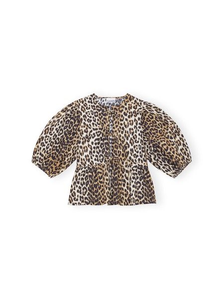 GANNI Peplum Leopard Blouse