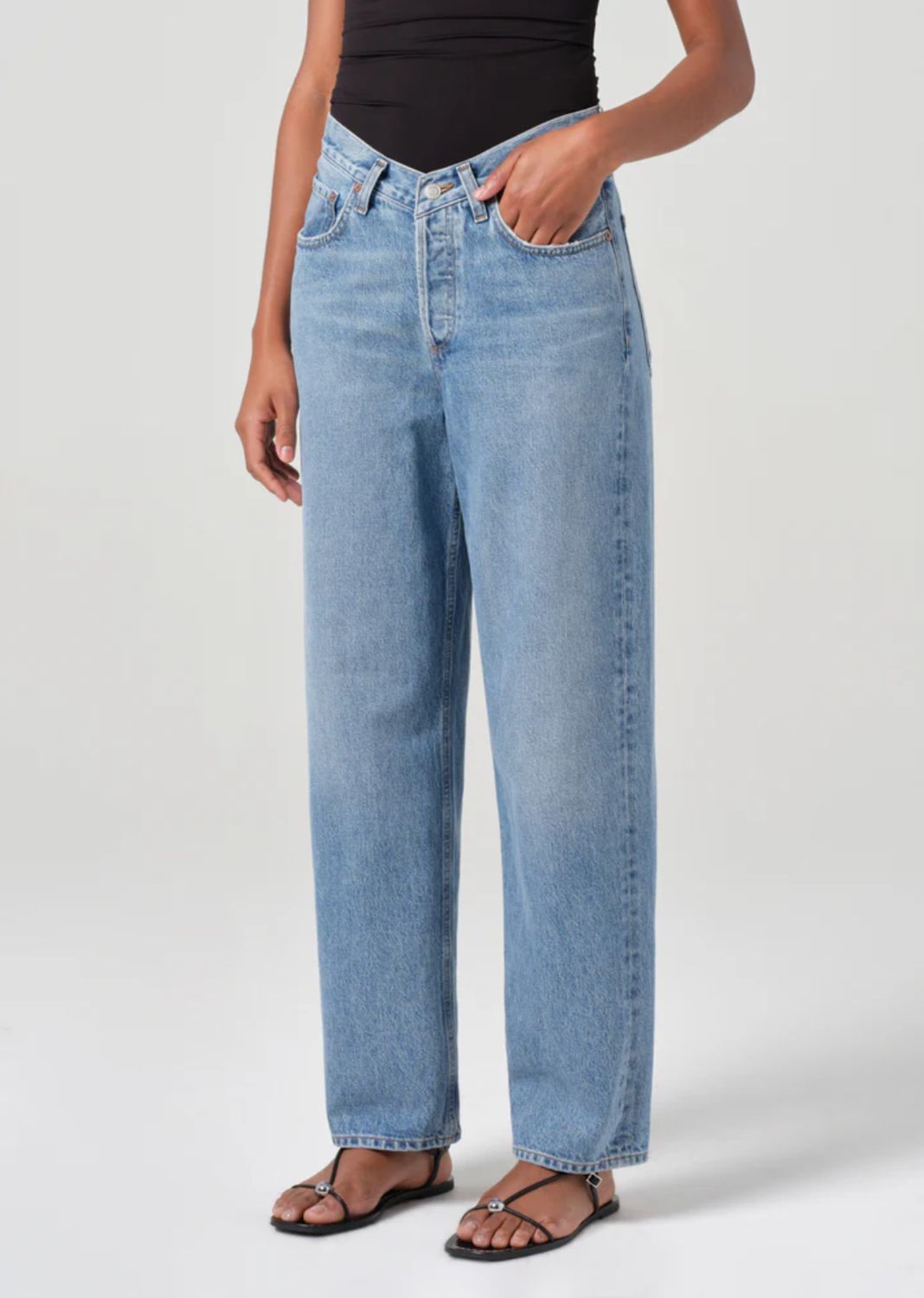 AGolde V-Waist Baggy Jean in Fairway