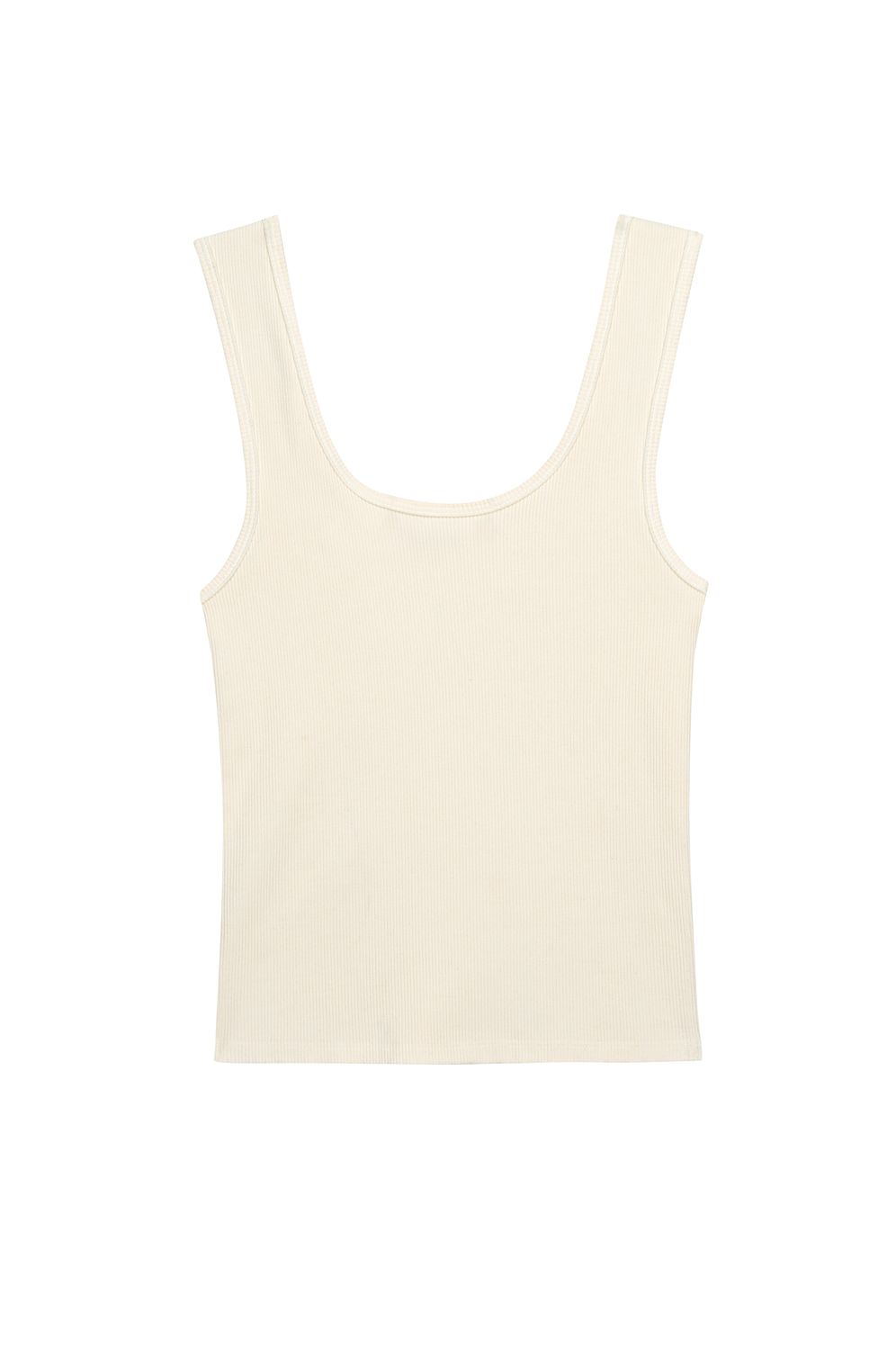 Donni Rib Scoop Tank in Creme, Color: CREME, Size: S