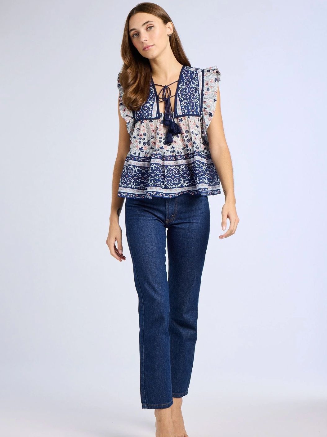 Mille Chelsea Top in Navy Floral