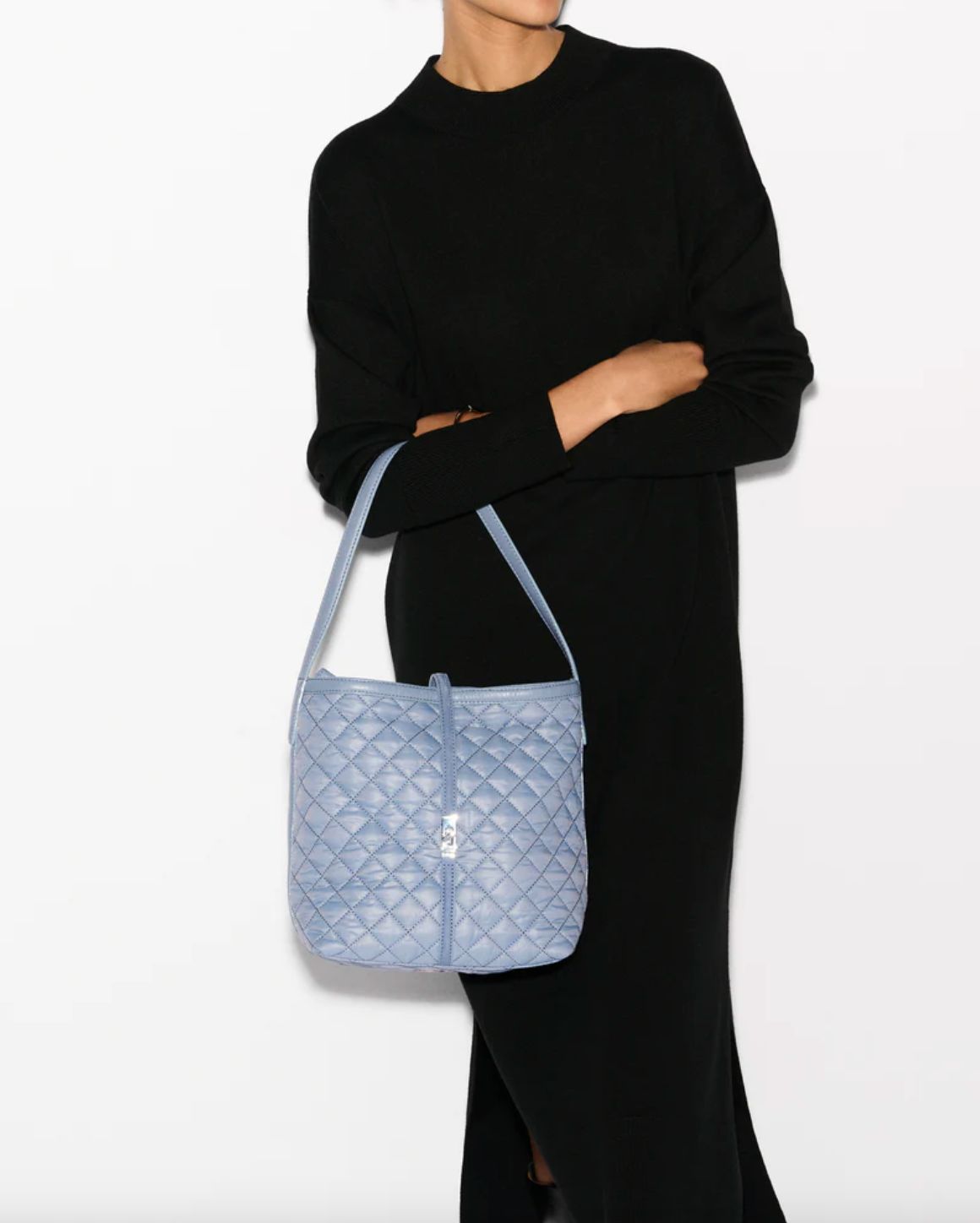 MZ Wallace Small Astor Hobo Bag in Stone Blue