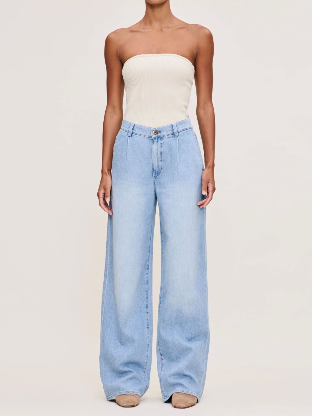 DL1961 Isabel Wide Leg Mid Rise Jean in Beachfront