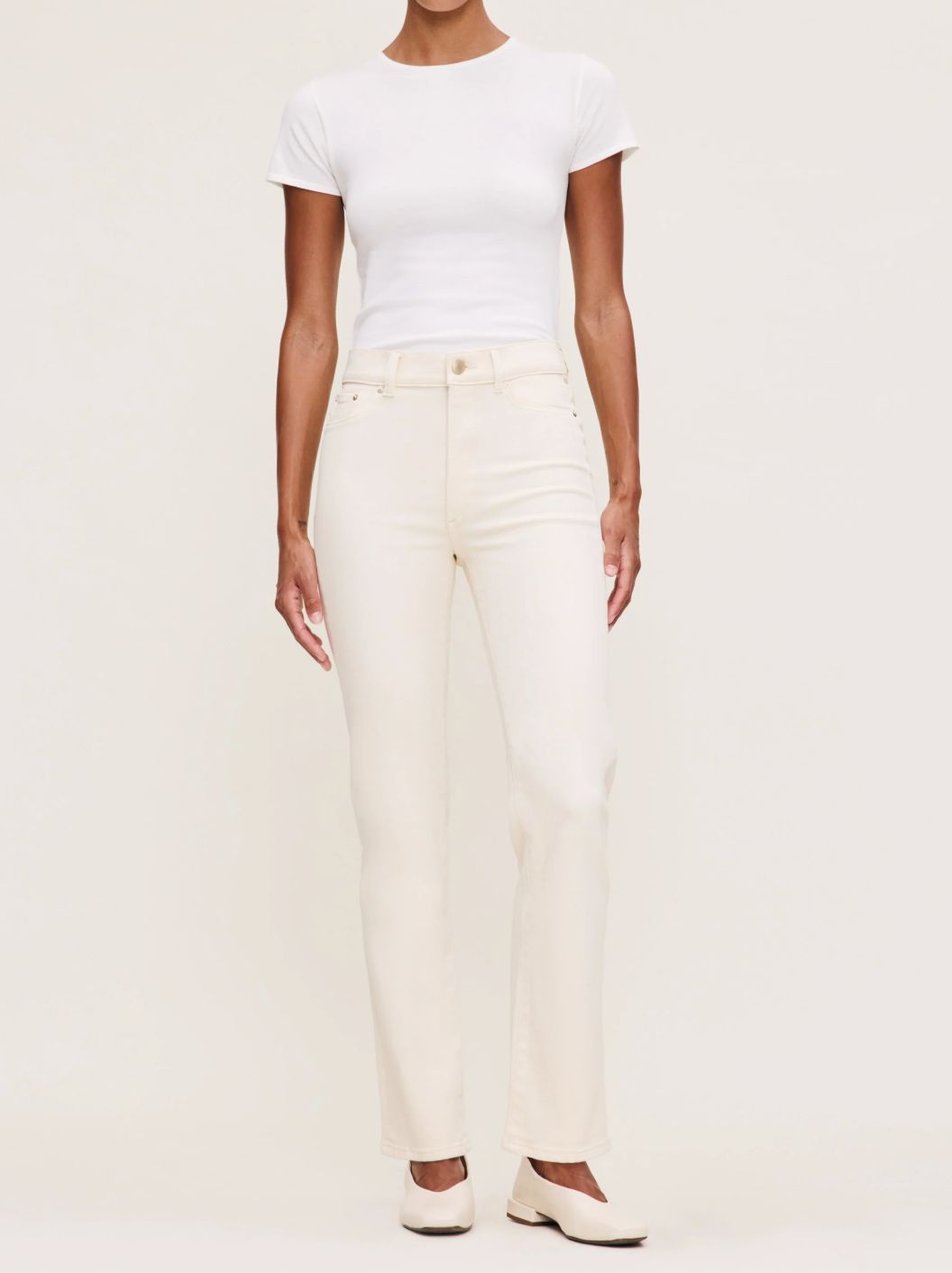 DL1961 Halle 29" Straight Jean in Ecru