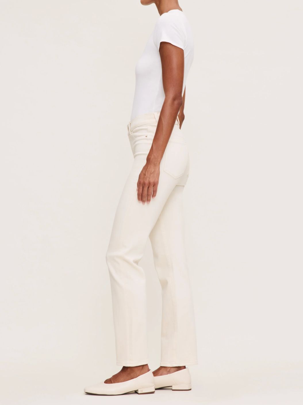 DL1961 Halle 29" Straight Jean in Ecru