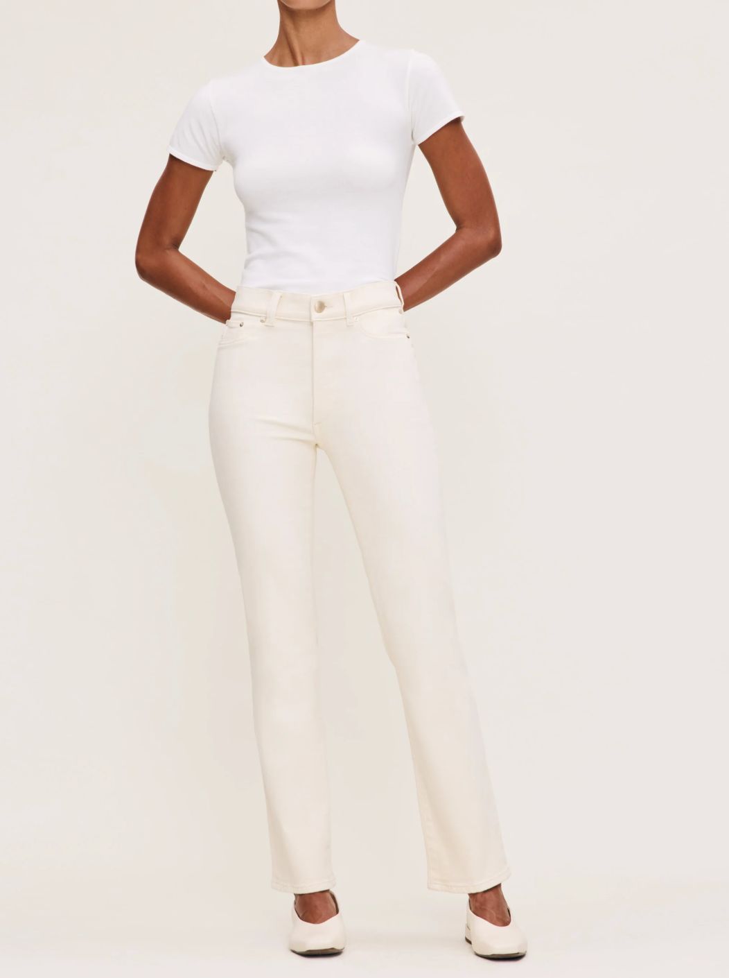 DL1961 Halle 29" Straight Jean in Ecru